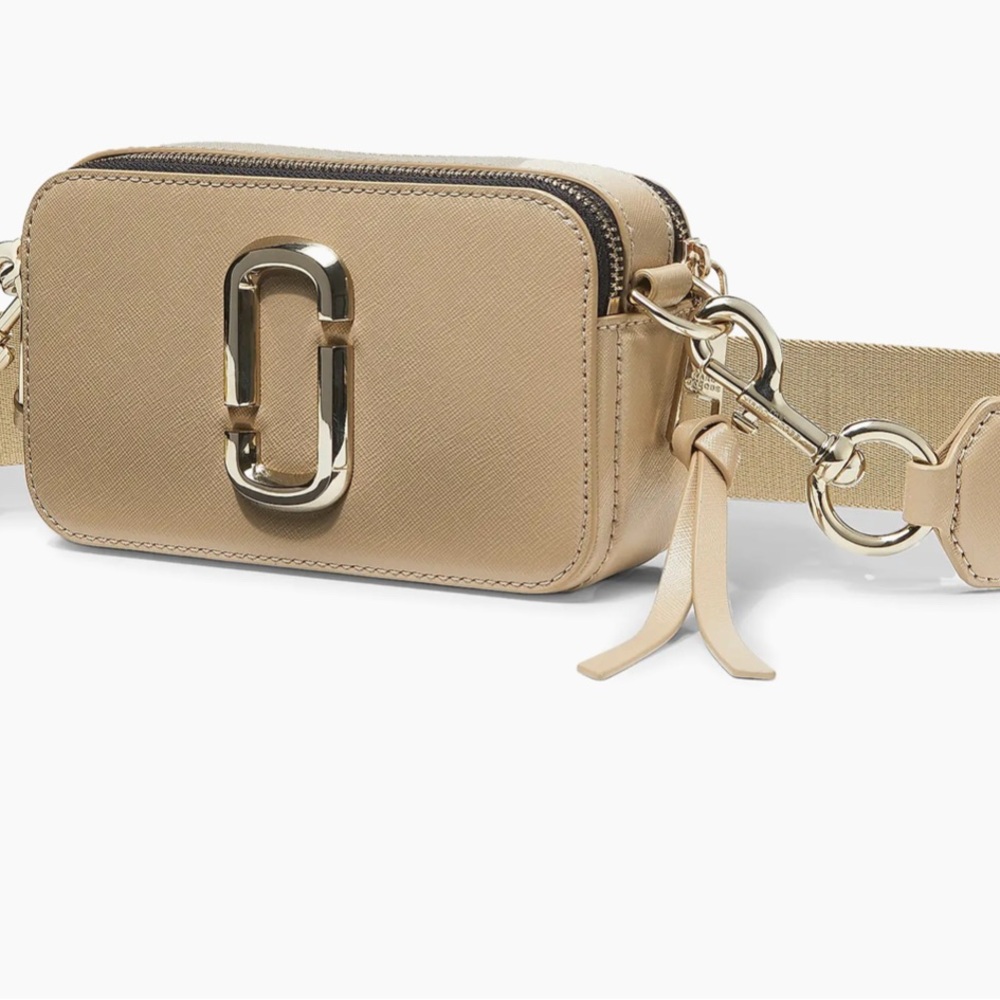 Marc Jacobs Beige Crossbody Bag with Gold Accents